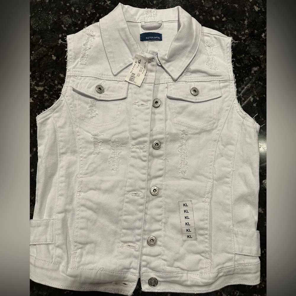 BUTTER Super Soft kids Jean vest with details on back